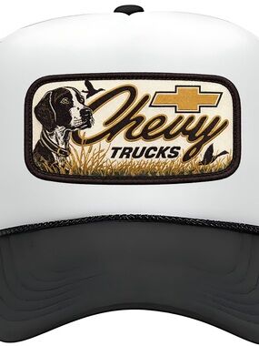 Chevy Trucks Patch Trucker Hat - White & Black